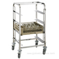 SS304 7 Tier Double Rows Steel Rack Trolley